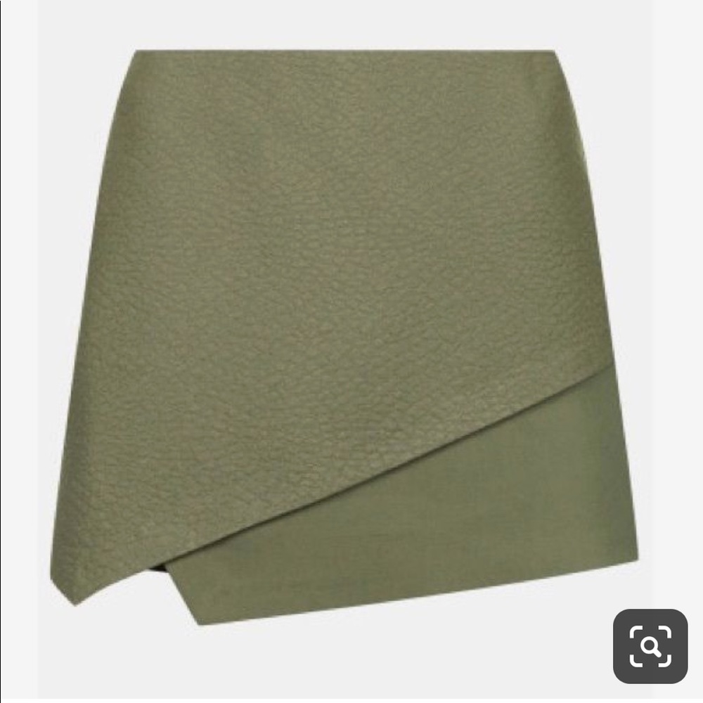 Olive green TOPSHOP textured hybrid skirt